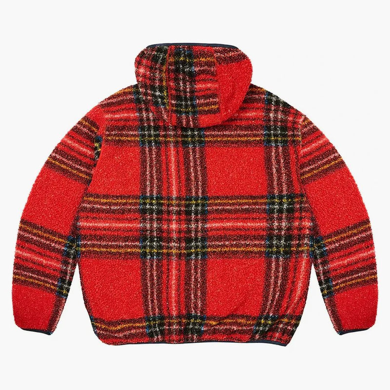 Palác reverzibilní kontrola fleece bunda červená
