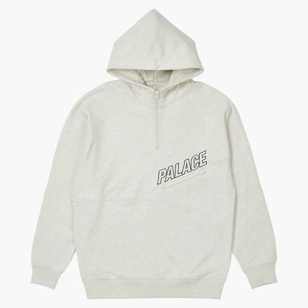 Palác Slant 1/4 Zip Hood Light Grey Marl