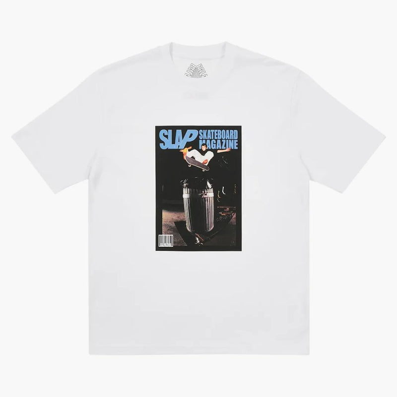 T-shirt di copertina di palazzo slap mag bianco
