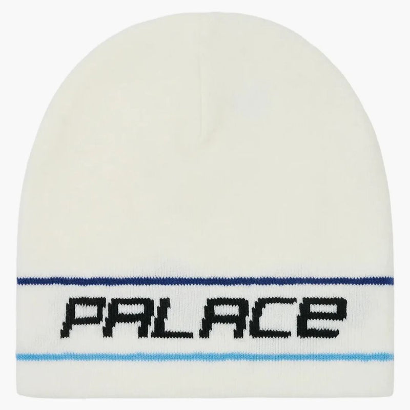 Palace Stripe Nein Cuff Beanie White
