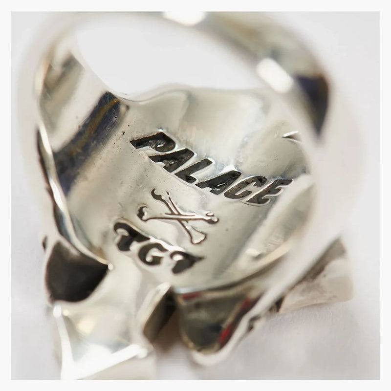 Palace TGF Skull Cross Ring Silver