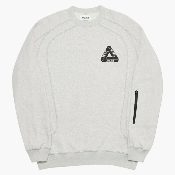 Palace Techie Ferg Crew Grey Marl