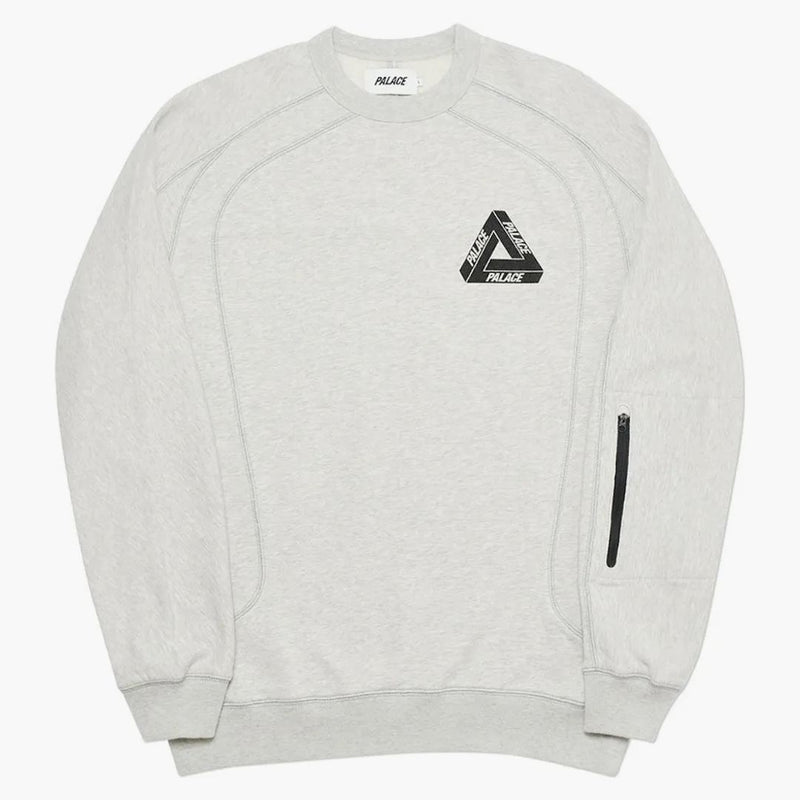 Palace Techie Ferg Crew Grey Marl