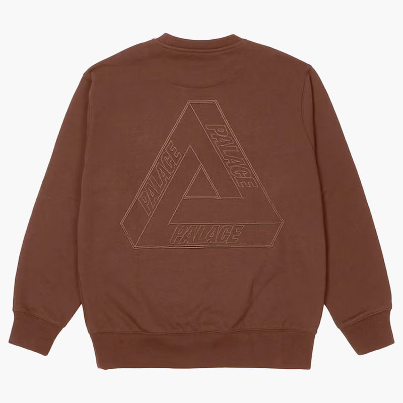 Palace Tri-Stitch Crewneck Brown Rückseite