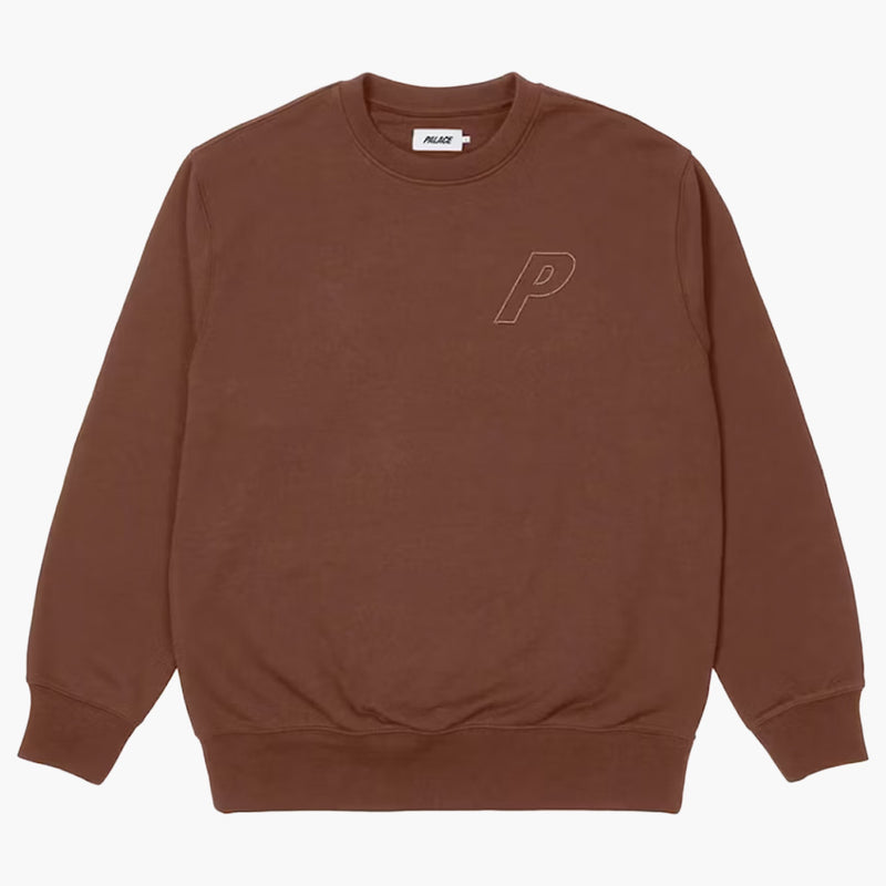 Palace Tri-Stitch Crewneck Brown