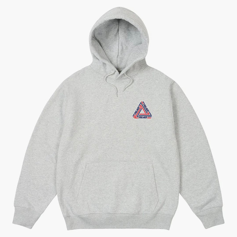 Palace Tri-Line Hood Grey Marl