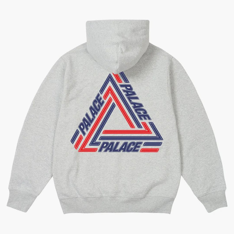 Palace Tri-Line Hood Grey Marl
