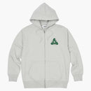 Palace Tri-Puff Print Zip Hood Gray Marl