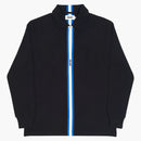 Palace Vertical Weave Zip Polo Black