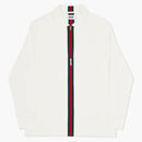 Palace Vertical Weave Zip Polo White