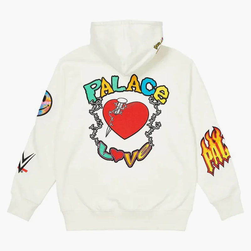 Palace x WWE Love Hood White