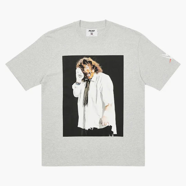 Palace x WWE Mankind Sock T-shirt Marl grigio