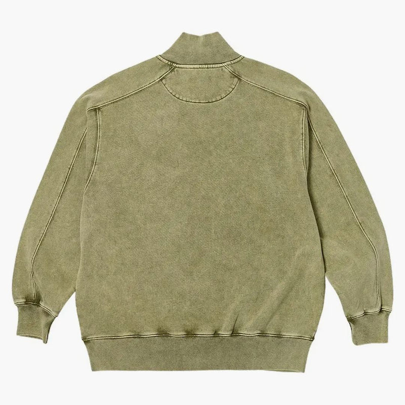 Palác umyl Terry 1/2 zip trychtýř tmavě zelené