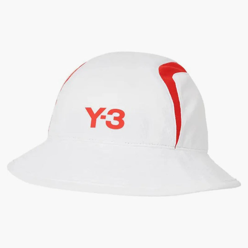 Palace Y-3 Bucket Hat White/red