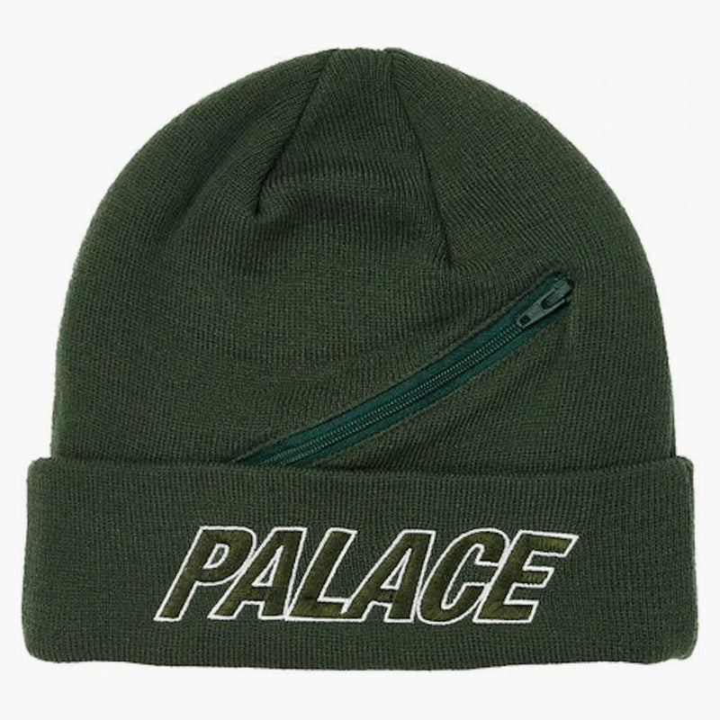 Palace Zip Pocket Beanie Green