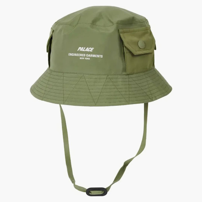 Palace x Engineereed Grounds Explorer Bucket ma oliwkę
