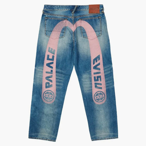 Palace X Evisu 2008 Classic Daicock Denim Jeans Indigo Mid Wash