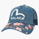 Palace X Evisu Denim Mesh Trucker Cap Stone Wash