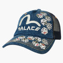 Palace X Evisu Dice Mesh Trucker Light Wash