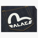 Palace x evisu długie dżinsowe krótkie surowe