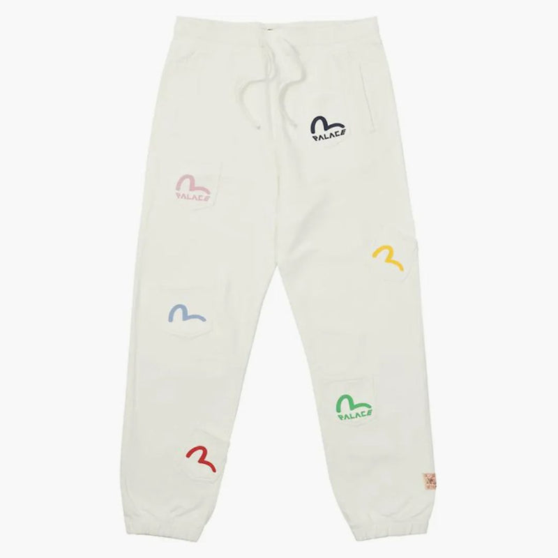 Palace X Evisu Multi Pocket Joggers Egret