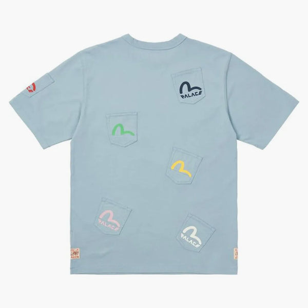 Palace x Evisu Tricou multi buzunar albastru prăfuit