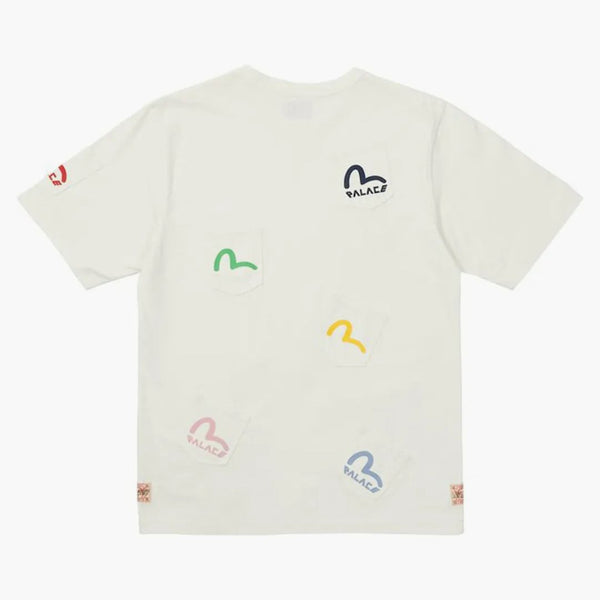 Palace X Evisu Multi Pocket T-Shirt Egret