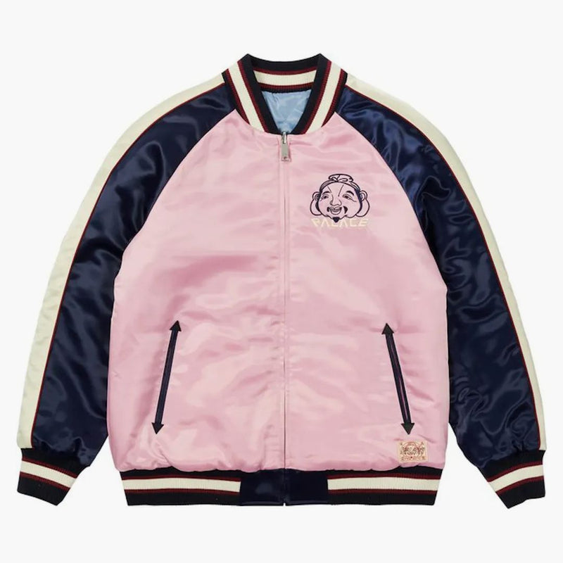 Palác x evisu reverzibilní bunda suvenýru modrá/růžová