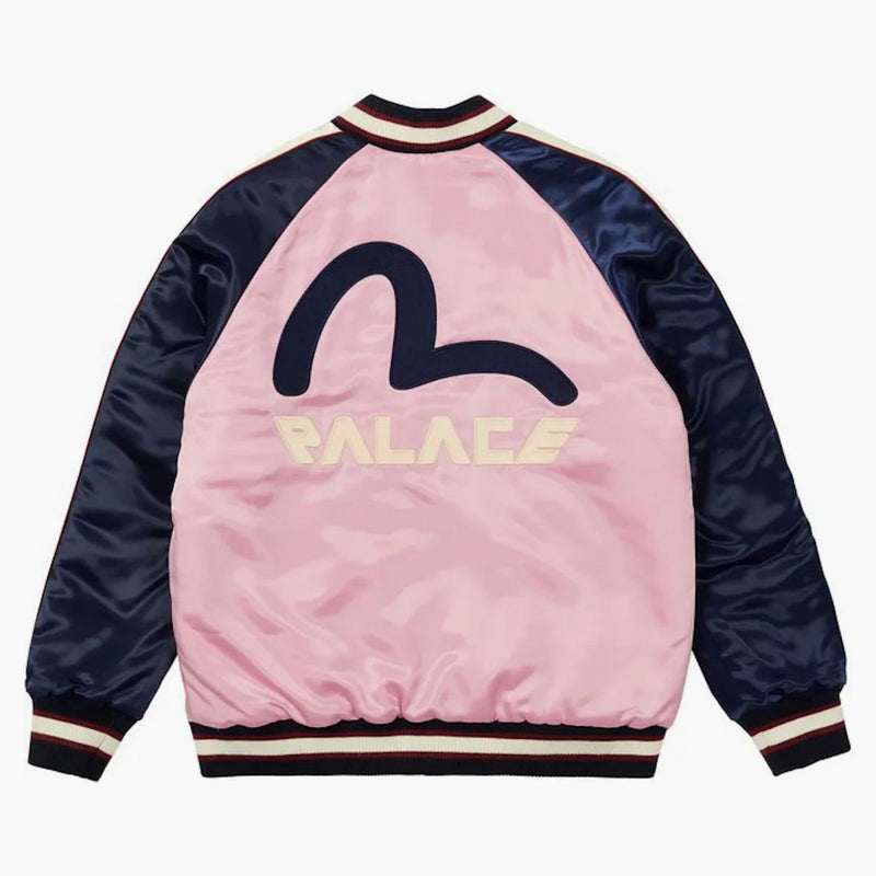 Palác x evisu reverzibilní bunda suvenýru modrá/růžová