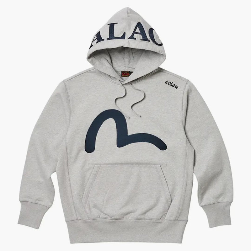 Palace x Evisu Seagull Hood Grey Marl