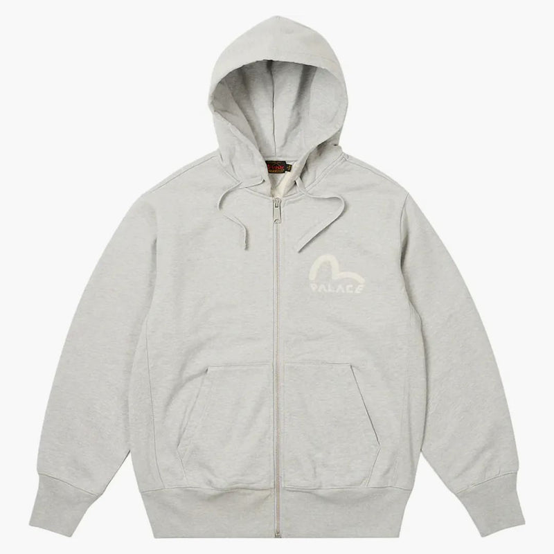 Palace x Evisu Zip Hood Grey Marl
