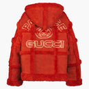 Palace x Gucci Allover GG Expossing Shearling Kurtka czerwona