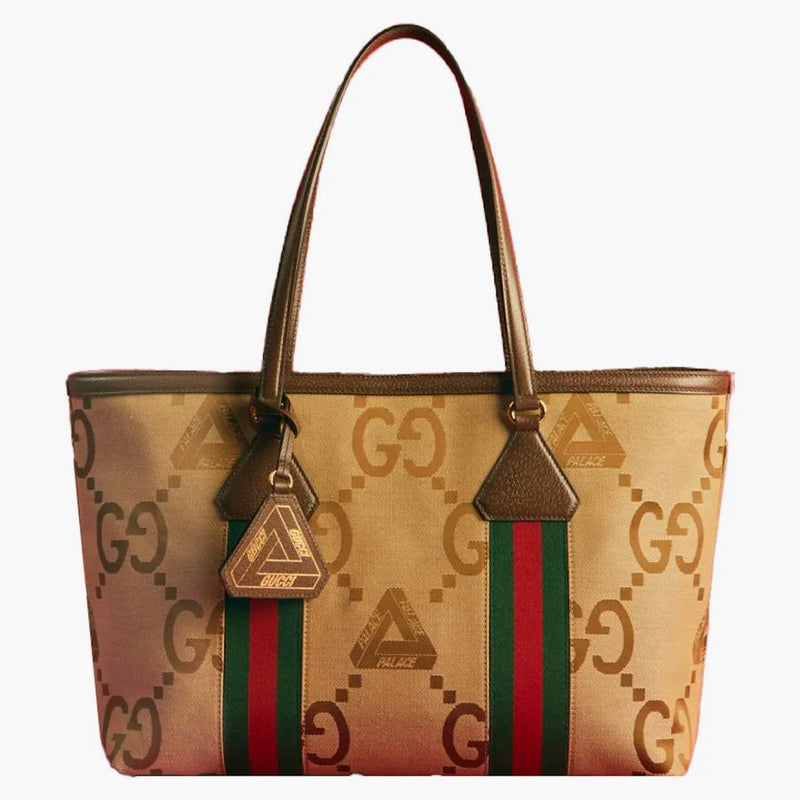 Palác x Gucci GG Jumbo Canvas Web Detail Dead Bag Beige