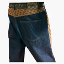 Palazzo x gucci gg-p modello jean baggy jean blu scuro denim