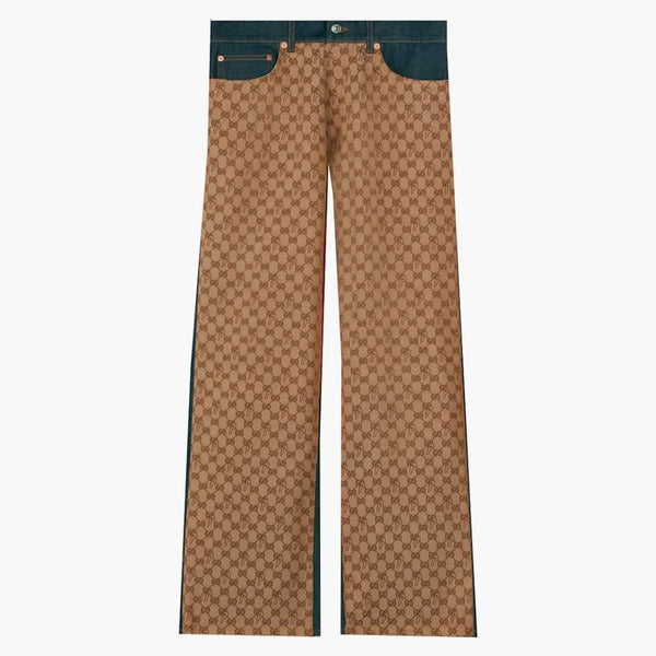 Palace X Gucci Gg-p Pattern Baggy Jean Dark Blue Denim