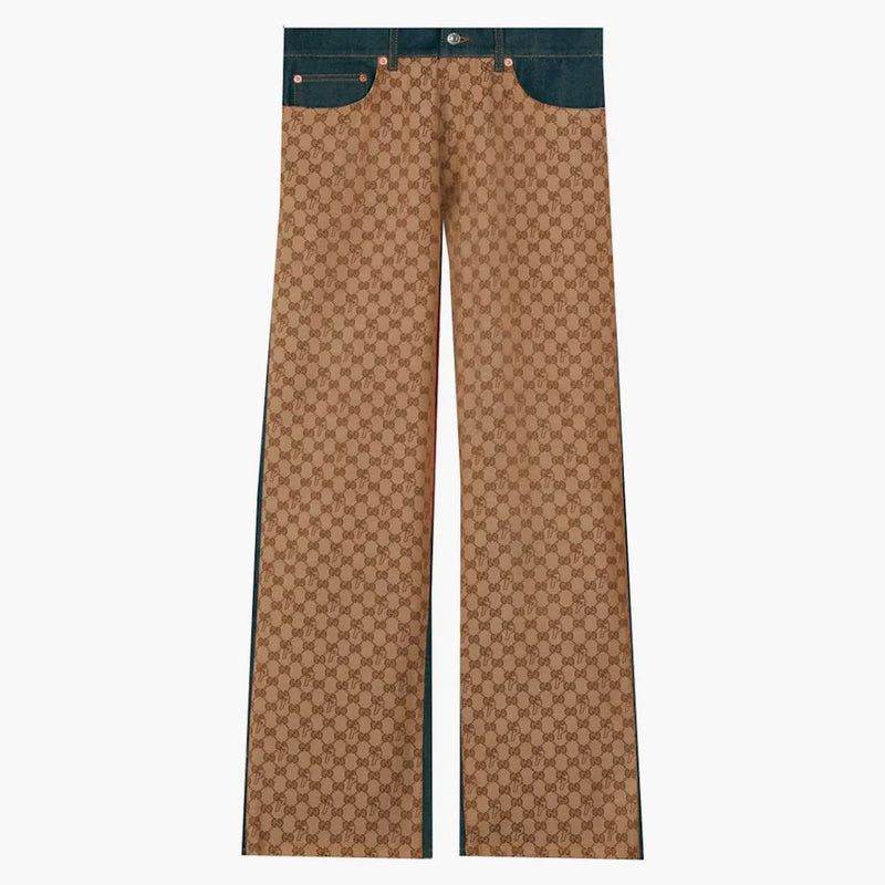 Palace X Gucci Gg-p Pattern Baggy Jean Dark Blue Denim