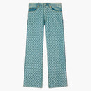 Palazzo x gucci gg-p modello jean blu jean larghi