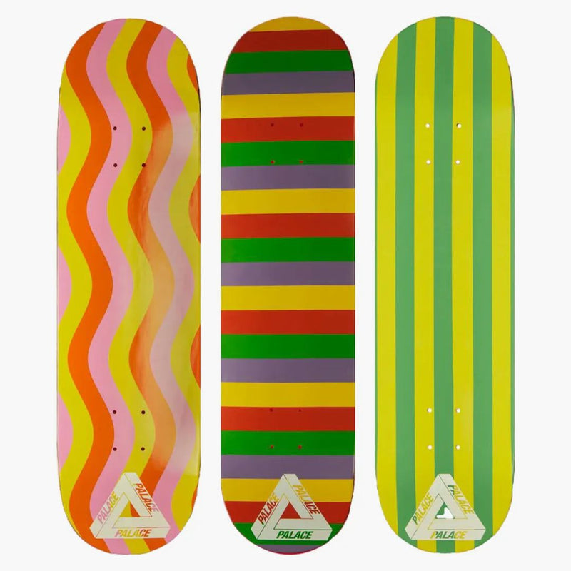 Palace X Gucci Multicolor Skateboard Deck Set Rayas/Ondas