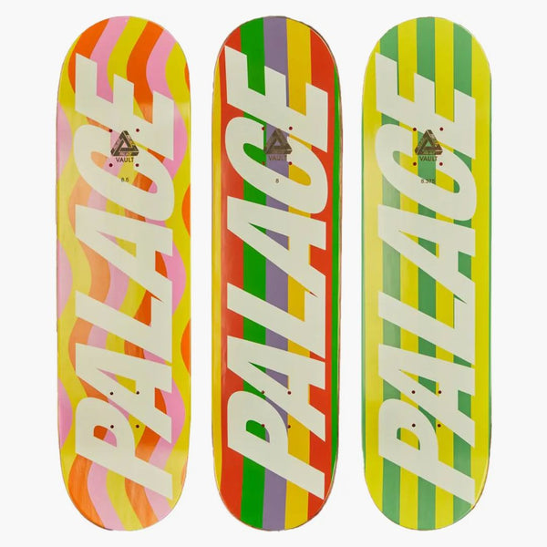 Palace X Gucci Multicolor Skateboard Deck Set Rayas/Ondas