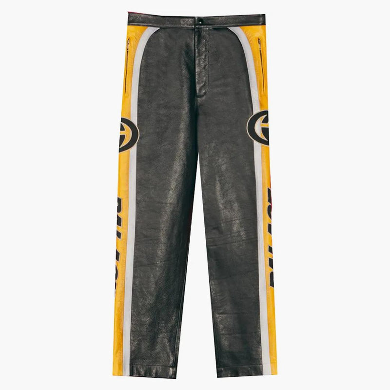 Palác x gucci skvrny kožené kalhoty černé