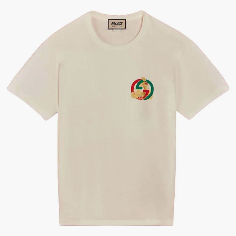 Palace X Gucci Printed Heavy Cotton Jersey T-Shirt White