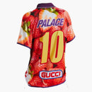 Palace X Gucci Strawberry Print Technical Jersey Football T-Shirt Red