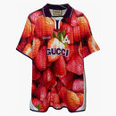 Palace X Gucci Strawberry Print Technical Jersey Football T-Shirt Red