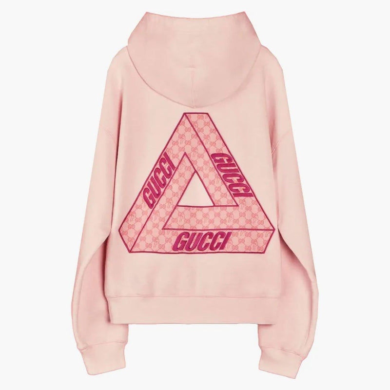 Palace X Gucci Tri-Ferg GG Patch Hoodie Parfait Pink
