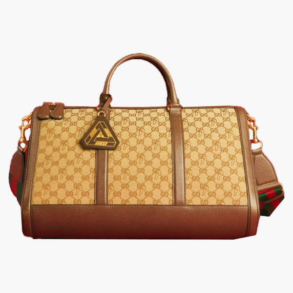 Palace X Gucci Triferg Canvas Gg-p Duffle Bag Beige/ebony