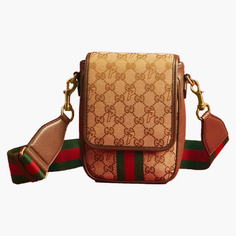 Palác x Gucci Web Canvas GG-P Messenger Bag Beige
