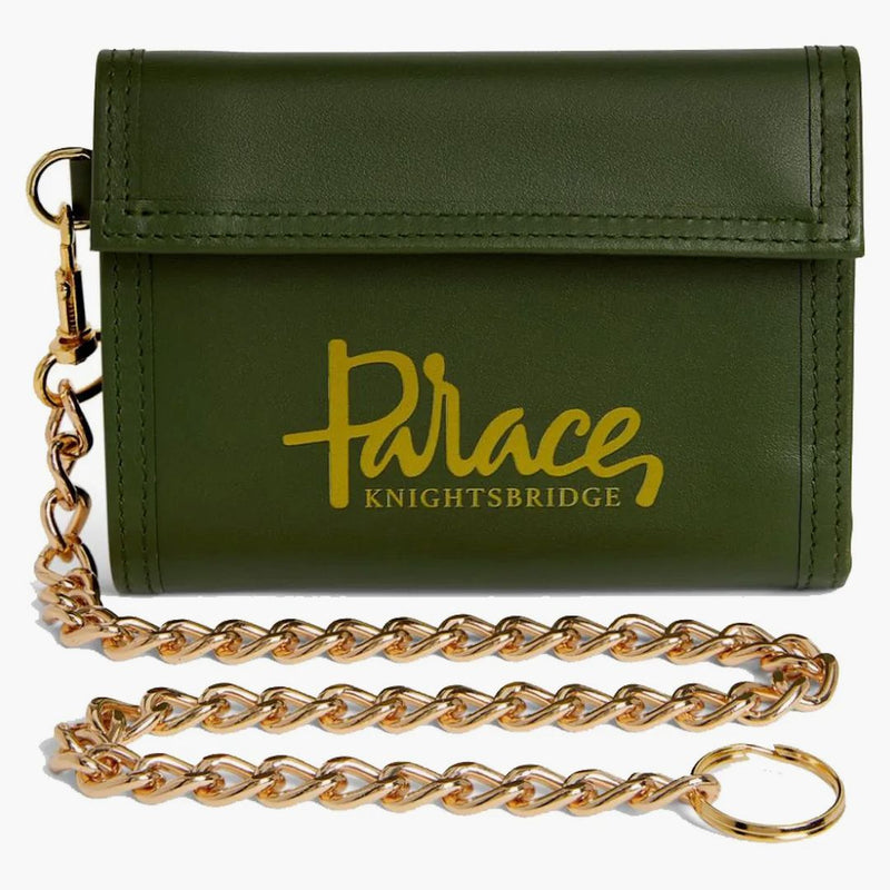 Palác x Harrods Leather Logo Chainte Wellet Green