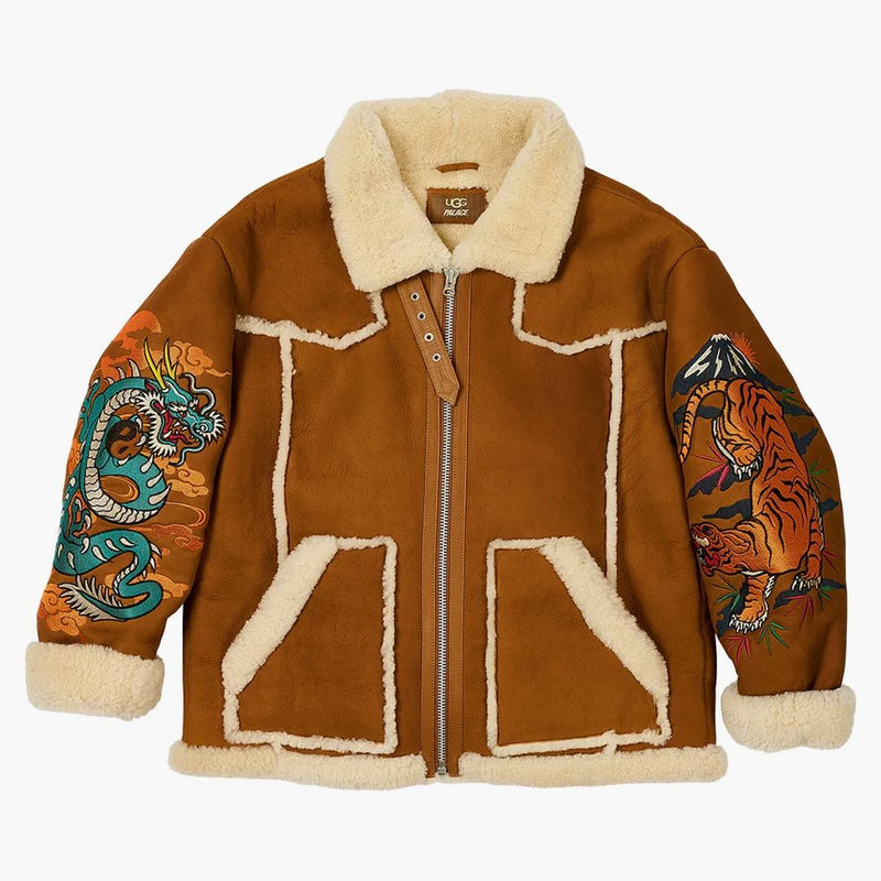 Palác x ugg shearling bunda kaštan