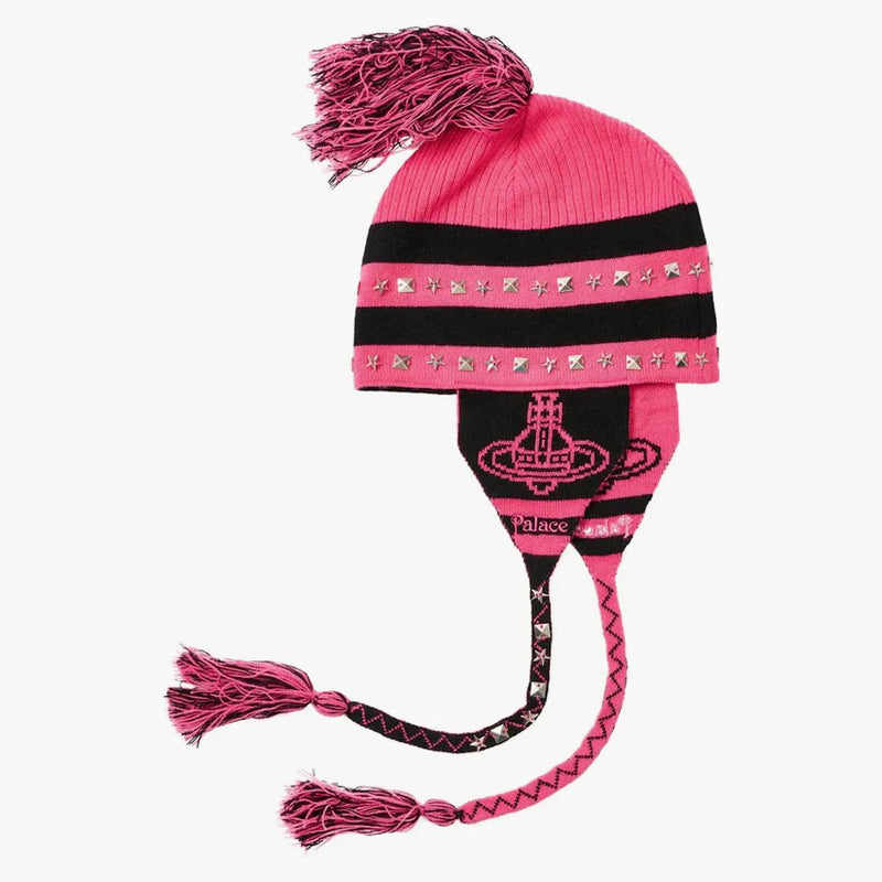 Palace x Vivienne Westwood Orb Orb Knit Earflap Beanie Pink/Black