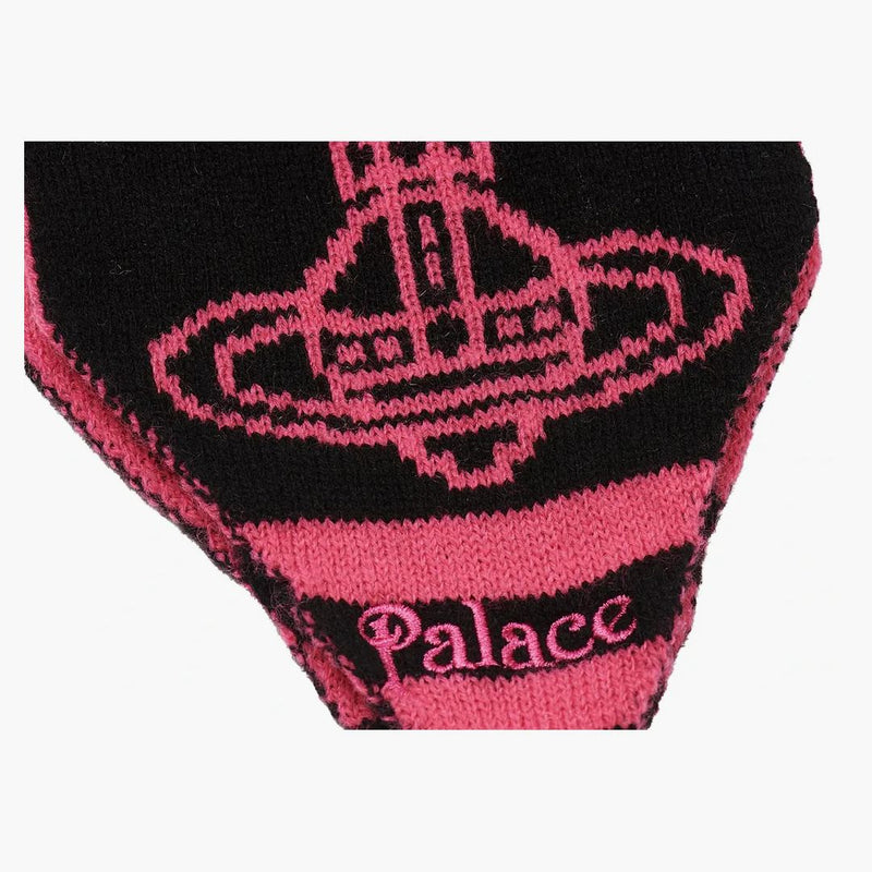 Palace x Vivienne Westwood Orb Orb Knit Earflap Beanie Pink/Black